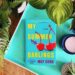 My Summer Darlings is a twisted, dark psychological suspense novel by May Cobb with a turquoise cover featuring bright red cherries