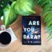 The photo shows the cover of Are You Sara? A debut psychological thriller by S.C. Lallil. The cover is predominently black with glimpes of a colorful city street.