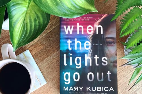 When the Lights Go Out is a psychological suspense novel by Mary Kubica that features a woman's face set next to cool-toned colors